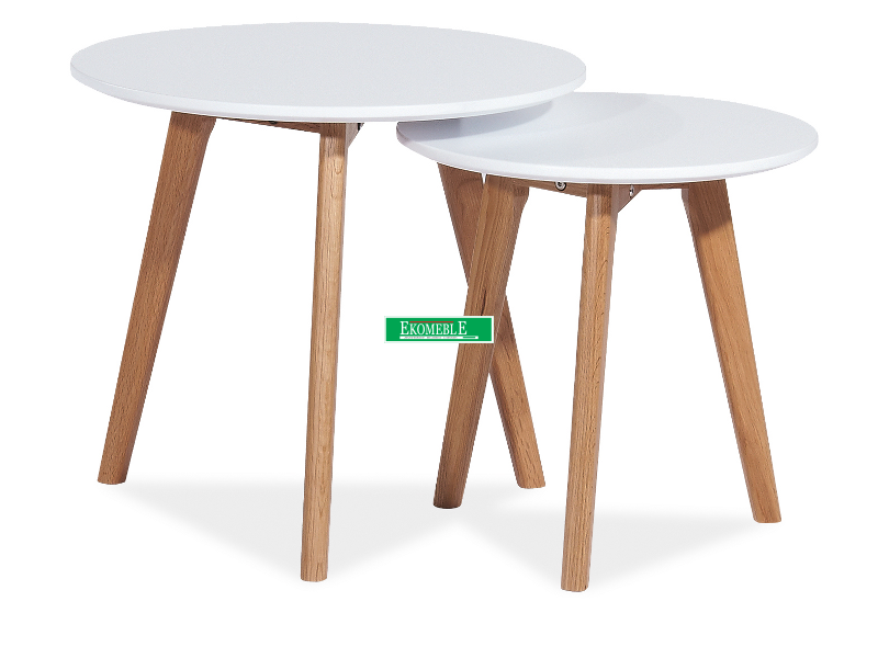 ŁAWA MILAN S2 BIAŁY/DĄB (ZESTAW)