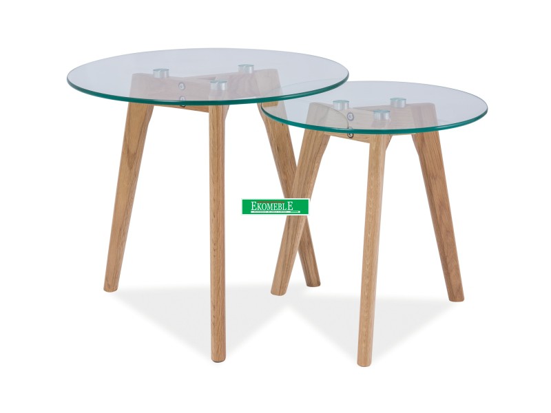 ŁAWA OSLO S2 (ZESTAW) TRANSPARENTNY/DĄB