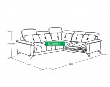 Vero - amareno -  narożnik z f. spania oraz elekt. f. relax 3RBI+X90K+1N0+1RPeP