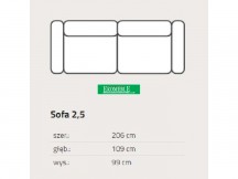 Feniks - Genesis - Sofa 2,5 bez funkcij