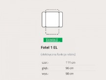 Feniks - Mozza - Fotel 1EL z relaksem elektrycznym