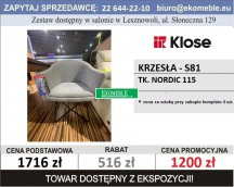 Klose - S81 FOTEL, TK. NORDIC 115, NOGA CZARNA