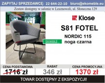 Klose - FOTEL S81, TK. NORDIC. 115, NOGA CZARNA 