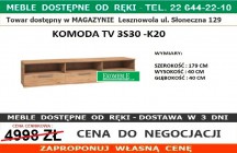 K20 9483-09 KOMODA TV 3S3O DĄB DZIKI EF.WOSKU