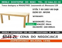 STÓŁ T-93 1007-00 77X90X160-300 DĄB DZIKI EF. WOSK