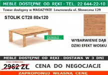 KLOSE STOLIK CT28 80x120 BEZ PÓŁKI DĄB DZIKI EF.WOSKU