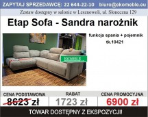 Etap Sofa - Sandra narożnik z funkcją spania i pojemnikiem