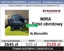 BYDGOSKIE MEBLE  - MIRA - FOTEL OBROTOWY, TK. MONOLITH