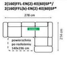 Gala - Olbia - Narożnik 2(160)FFL-EN(2)-KE(60)SP
