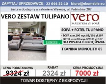 VERO ZESTAW TULIPANO FOTEL + SOFA Z FUNKCJĄ SPANIA