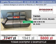 BYDGOSKIE MEBLE - TWINS - SOFA 3RF SKÓRA B-01