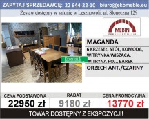 MEBIN - MAGANDA - ZESTAW - 6 KRZESEŁ,STÓŁ,KOMODA,WITR. WISZĄCA,WIT.POJ,BAREK
