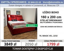 BOHO, Łóżko bez poj. na pościel, pod materac 160 x 200, tk. magic velvet 2232