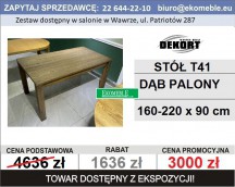 DEKORT - STÓŁ T41, 160-220 x 90 , DĄB PALONY
