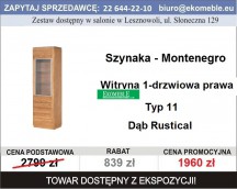 Szynaka Meble - Montenegro Typ 11 Witryna 1-drzwiowa (prawa)