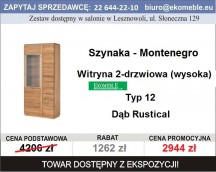 Szynaka Meble - Montenegro Typ 12 Witryna 2-drzwiowa (wysoka)