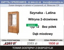 Szynaka Meble - Latina Typ 12 Witryna 2-drzwiowa Bez Półek
