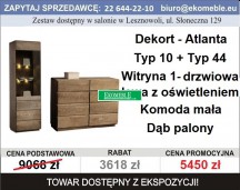 Dekort - Atlanta Typ 10 Witryna 1-drzwiowa lewa i Typ 44 Komoda mała