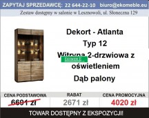 Dekort - Atlanta Typ 12 Witryna 2-drzwiowa z oświetleniem