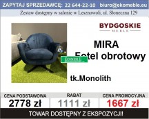 BYDGOSKIE MEBLE  - MIRA - FOTEL OBROTOWY, TK. MONOLITH