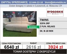 BYDGOSKIE MEBLE - TWINS - SOFA 3RF, SOFA Z FUN. RELAKS, SK. B 18 MIX
