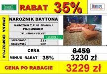 Sweet Sit- daytona narożnik 2(120)QFLW-OTM(4)SP z funkcją spania i pojemnikiem tk. ven.vel. 