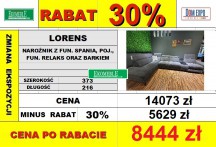 Gala -Lorens narożnik z fun. spania i poj. fun. relaks oraz barkiem