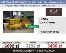 ETAP SOFA - HENRY - SOFA 2, FOTEL, TK. NOVARA 10200