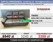 BYDGOSKIE MEBLE - TWINS - SOFA 3RF SKÓRA B-01