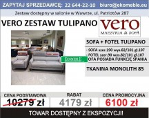 VERO ZESTAW TULIPANO FOTEL + SOFA Z FUNKCJĄ SPANIA