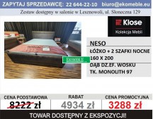 KLOSE- NESO - ŁÓŻKO + 2 SZAFKI NOCNE