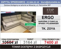 Etap Sofa - Ergo narożnik z funkcją spania i pojemnikiem 