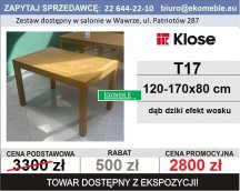 KLOSE - STÓŁ T17 120-170x80cm