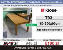 KLOSE - STÓŁ T93, 160-300x90cm
