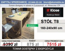 KLOSE- T8 STÓŁ - 90X160-240, DĄB DZIKI EF. WOSKU