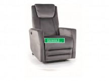 FOTEL ROZKŁADANY ADONIS (FUNKCJA PIONIZACJI) VELVET SZARY BLUVEL 14