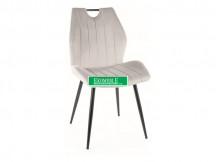 KRZESŁO ARCO VELVET CZARNY STELAŻ / J. SZARY BLUVEL 03