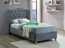 ŁÓŻKO ASPEN VELVET 90x200 KOLOR SZARY/DĄB TAPICERKA BLUVEL 14