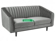 SOFA  ASPREY 2 VELVET SZARY BLUVEL 14/ WENGE