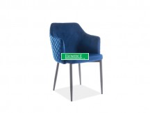 KRZESŁO ASTOR VELVET CZARNY STELAŻ/GRANATOWY BLUVEL86