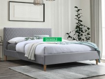 ŁÓŻKO AZURRO VELVET 140X200 KOLOR JASNY SZARY/DĄB TAPICERKA BLUVEL 03