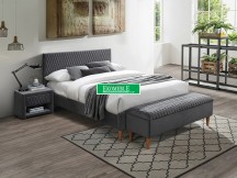 ŁÓŻKO AZURRO VELVET 140X200 KOLOR SZARY/DĄB TAPICERKA BLUVEL 14