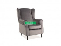 FOTEL BARON VELVET SZARY BLUVEL 14 / WENGE