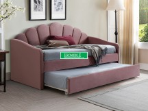 ŁÓŻKO BELLA VELVET 90X200 ANTYCZNY RÓŻ 52