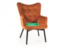 FOTEL CARMEN VELVET CZARNY MAT STELAŻ/ CYNAMONOWY BLUVEL 4215