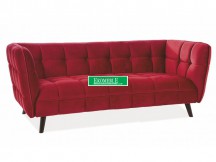 SOFA CASTELLO 3 VELVET BORDOWY BLUVEL 59 / WENGE