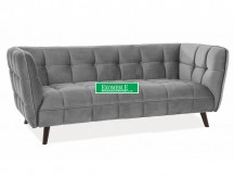 SOFA CASTELLO 3 VELVET SZARY BLUVEL 14 / WENGE