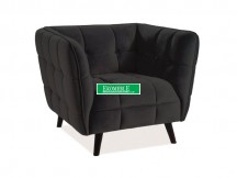 FOTEL CASTELLO 1 VELVET CZARNY BLUVEL 19 / WENGE