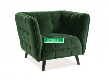 FOTEL CASTELLO 1 VELVET ZIELONY BLUVEL 78 / WENGE