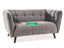 SOFA CASTELLO 2 VELVET SZARY BLUVEL 14 / WENGE